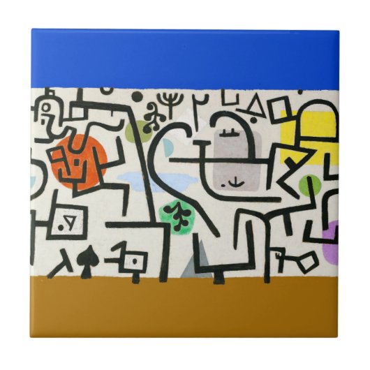 Paul Klee Abstracte Expressionist Rich Harbour Tegeltje (Voorkant)
