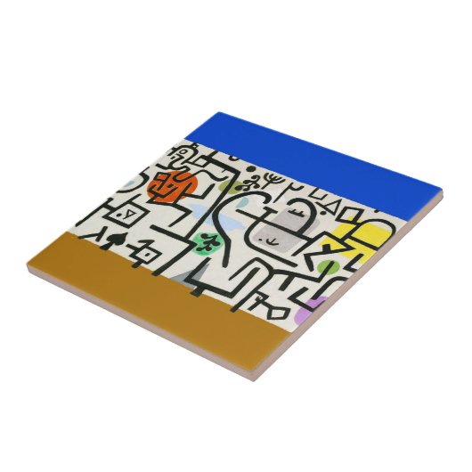 Paul Klee Abstracte Expressionist Rich Harbour Tegeltje (Zijkant)