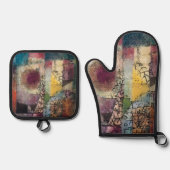 Paul Klee Abstracte Kunst Cubisme Ovenwant & Pannenlap Set (Voorkant)