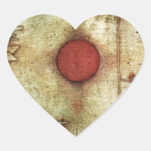 Paul Klee Ad Marginem Painting Hart Sticker (Voorkant)