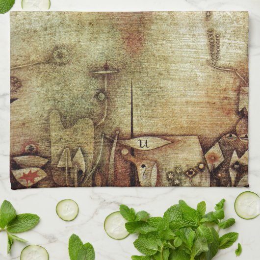 Paul Klee Ad Marginem Painting Theedoek (Gevouwen)