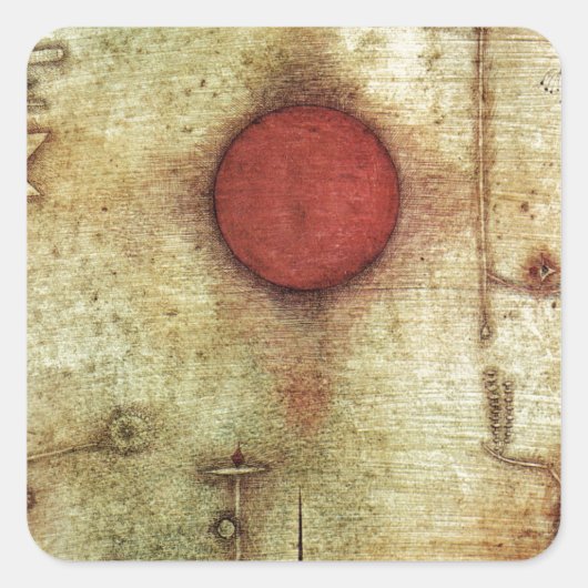 Paul Klee Ad Marginem Painting Vierkante Sticker (Voorkant)
