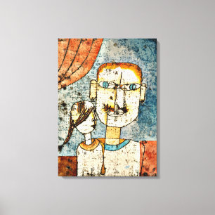 Paul Klee art: Adam en kleine Eva Canvas Afdruk
