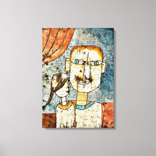 Paul Klee art: Adam en kleine Eva Canvas Afdruk (Voorkant)