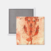 Paul Klee art: Angelus Novus (New Angel) Magneet (Voorkant / Achterkant)