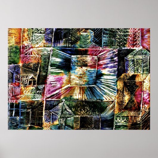 Paul Klee Art: Architectuur van Kiosk Poster (Voorkant)