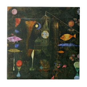 Paul Klee art: Fish Magic, beroemd Klee schilderij Tegeltje