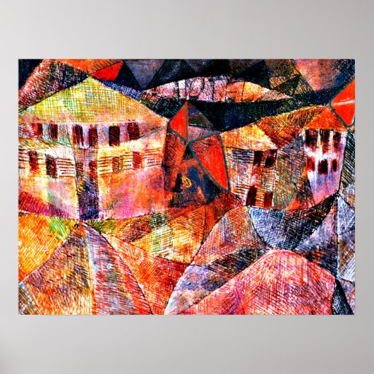 Paul Klee art: Het Hotel, beroemd schilderij, Poster (Voorkant)