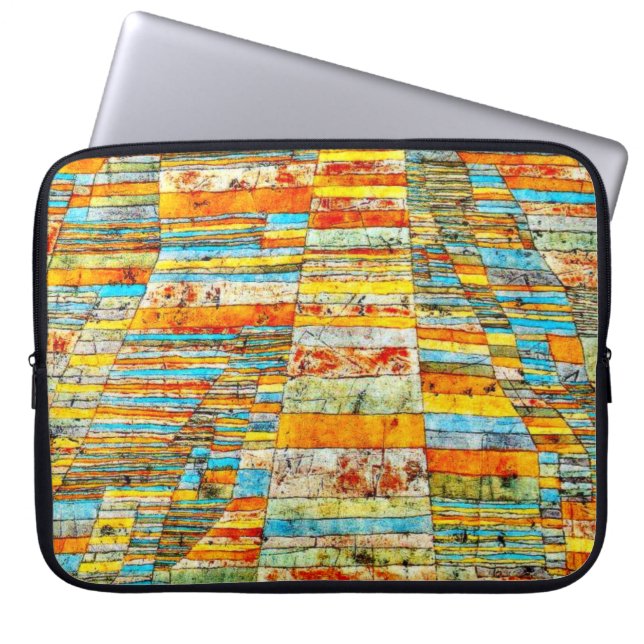 Paul Klee art: Highway en Byways Laptop Sleeve (Voorkant)