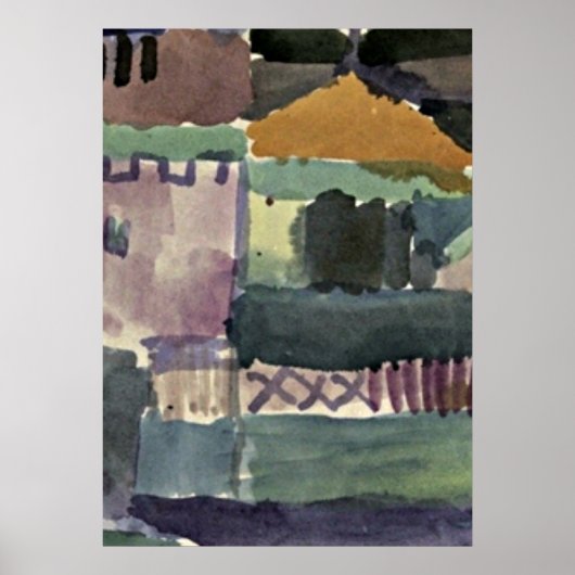 Paul Klee art: In de huizen van St. Germain Poster (Voorkant)