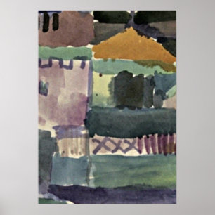 Paul Klee art: In de huizen van St. Germain Poster