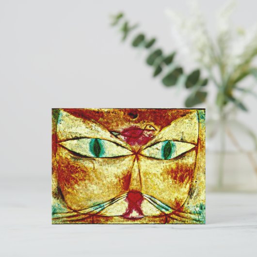 Paul Klee art: Kat en vogel Briefkaart (Staand voorkant)