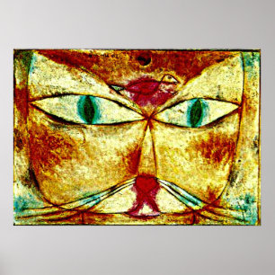 Paul Klee art: Kat en Vogelschilderij van Klee Poster