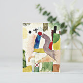 Paul Klee art - Pathetische Waterverf, rood Briefkaart (Staand voorkant)