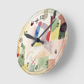 Paul Klee art: Pathetische Waterverf, rood Ronde Klok (Hoek)