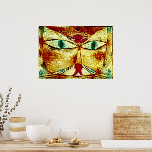 Paul Klee art poster: Kat en vogel Poster (Keuken)