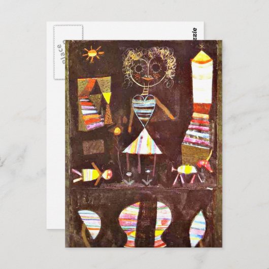 Paul Klee art: Puppet Theater Briefkaart (Voorkant / Achterkant)