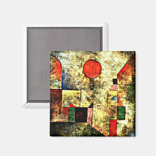 Paul Klee art: Rode ballon, Magneet (Voorkant / Achterkant)