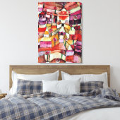 Paul Klee art: Roos Garden, beroemd Klee schilderi Canvas Afdruk (Insitu (Slaapkamer))
