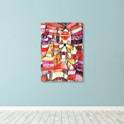 Paul Klee art: Roos Garden, beroemd Klee schilderi Canvas Afdruk (Insitu (Houten vloer))