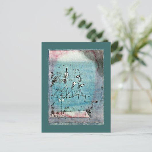 Paul Klee art: Twittermachine Briefkaart (Staand voorkant)