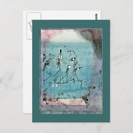 Paul Klee art: Twittermachine Briefkaart (Voorkant / Achterkant)