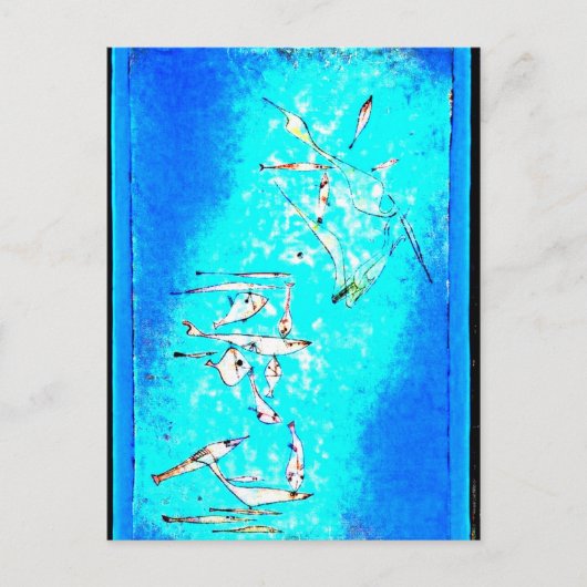 Paul Klee art: Vis Afbeelding, schilderend door Kl Briefkaart (Voorkant)