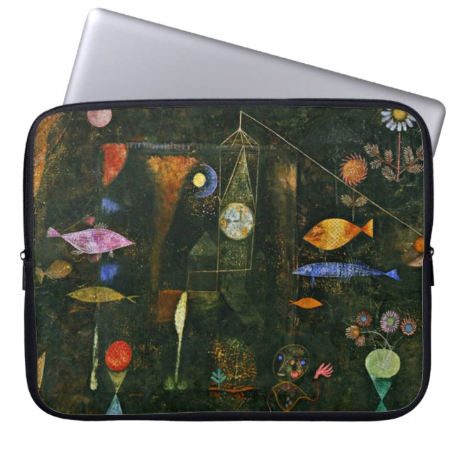 Paul Klee art: Vis Magic, beroemd Klee schilderij Laptop Sleeve (Voorkant)