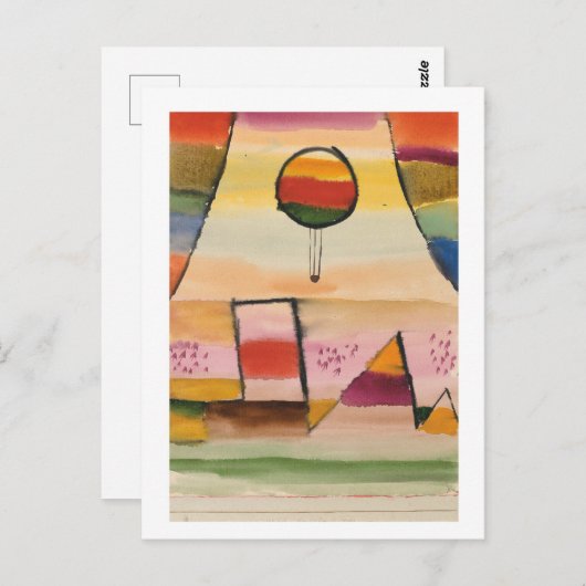 Paul Klee, "Ballon in het raam," 1929 Briefkaart (Voorkant / Achterkant)