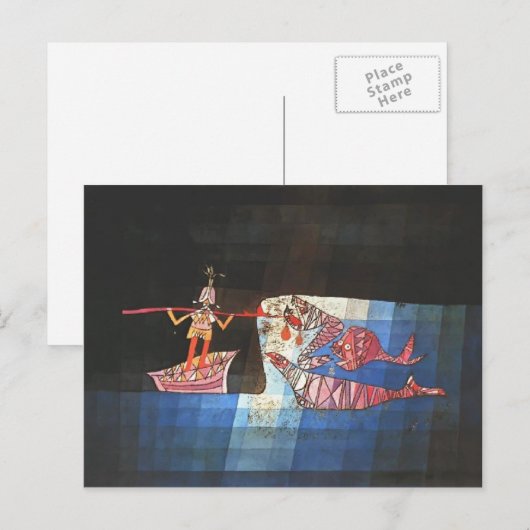 Paul Klee- Battle scene uit de strip "Seafarer" Briefkaart (Voorkant / Achterkant)