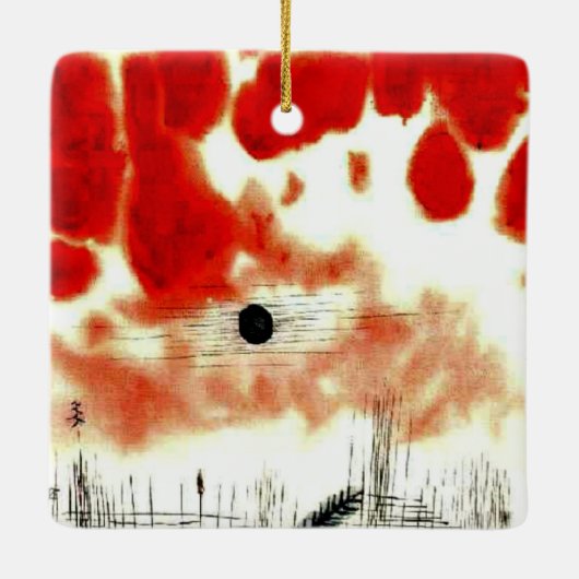 Paul Klee beroemd schilderij, Clouds over Bor, Keramisch Ornament (Achterkant)