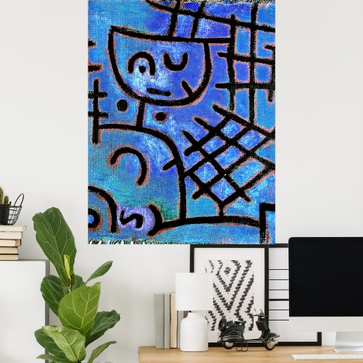 Paul Klee beroemd schilderij, Gevangene, Poster (Thuiskantoor)