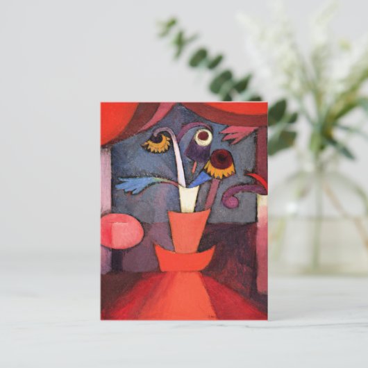 Paul Klee beroemd schilderij, Herbstblume,  Feestdagenkaart (Staand voorkant)