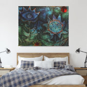 Paul Klee bloeit in de nacht op doek Canvas Afdruk (Insitu (Slaapkamer))