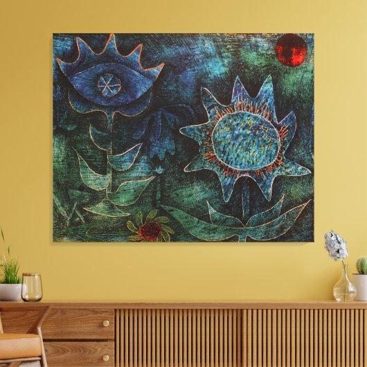 Paul Klee bloeit in de nacht op doek Canvas Afdruk (Insitu (Woonkamer))