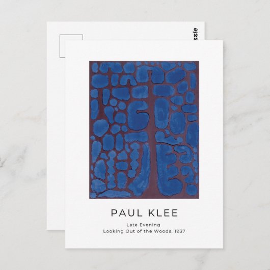 Paul Klee, Blue Modern Abstracte Art Briefkaart (Voorkant / Achterkant)
