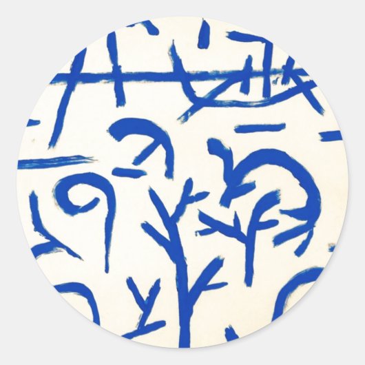 Paul Klee: Boats in the Flood Ronde Sticker (Voorkant)