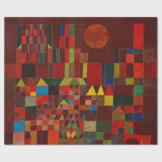 Paul Klee Castle en Sun Abstracte moderne kunst Cadeaupapier (Vlak)