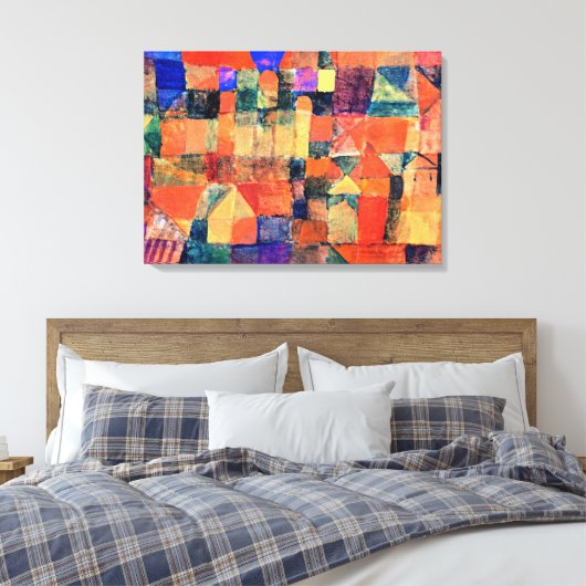 Paul Klee - City with the Three Domes Canvas Afdruk (Insitu (Slaapkamer))