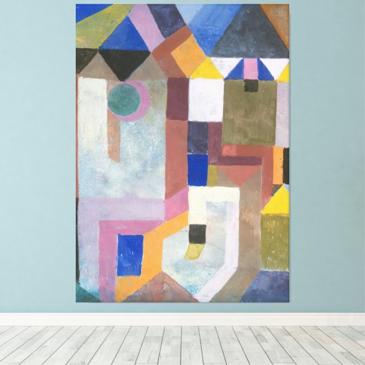 Paul Klee Colorful Architecture Canvas Afdruk (Insitu (Houten vloer))
