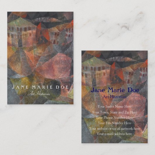 Paul Klee Das Hotel  Visitekaartje (Voorkant / Achterkant)