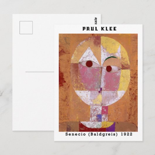 Paul Klee Face Abstracte Art Bauhaus Briefkaart (Voorkant / Achterkant)