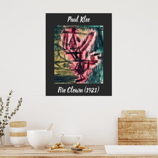 Paul Klee Fire Clown Poster (Keuken)