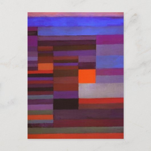 Paul Klee Fire in the Evening Abstracte Fine Art Briefkaart (Voorkant)