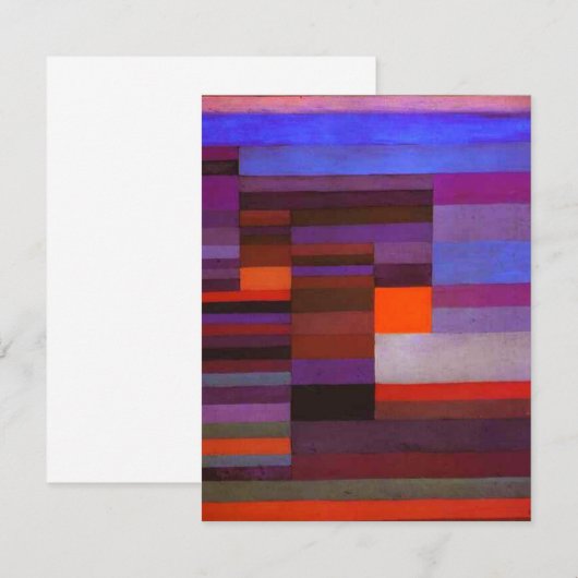 Paul Klee Fire in the Evening Invitations Kaart (Voorkant / Achterkant)