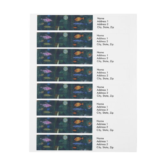 Paul Klee Fish Magic Abstract schilderen Grafisch Adreslabel Wikkel (Vel)