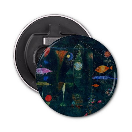 Paul Klee Fish Magic Abstract schilderen Grafisch  Button Flesopener (Voorkant)