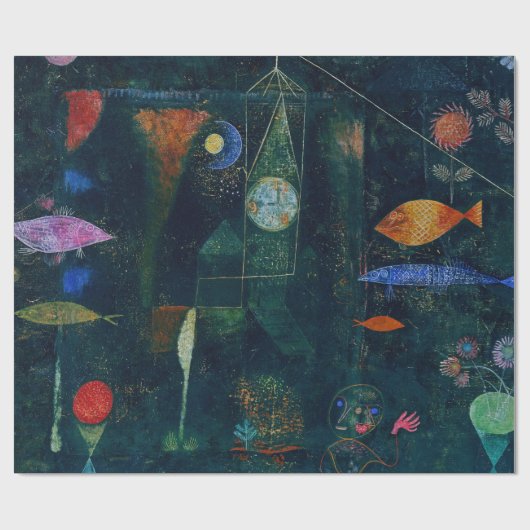 Paul Klee Fish Magic Abstract schilderen Grafisch Cadeaupapier (Vlak)