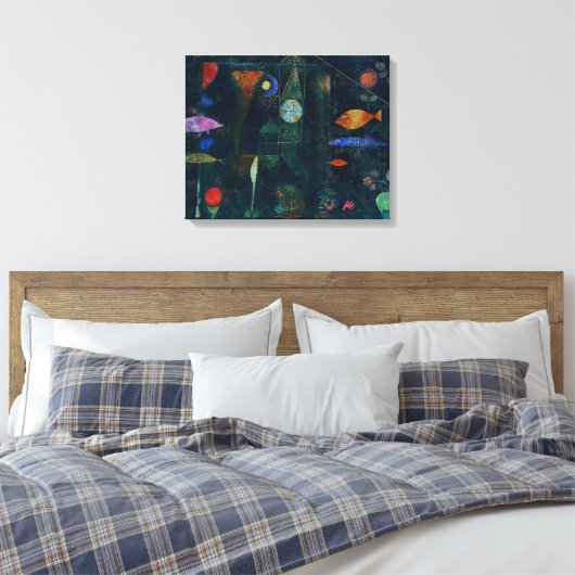 Paul Klee Fish Magic Abstract schilderen Grafisch  Canvas Afdruk (Insitu (Slaapkamer))