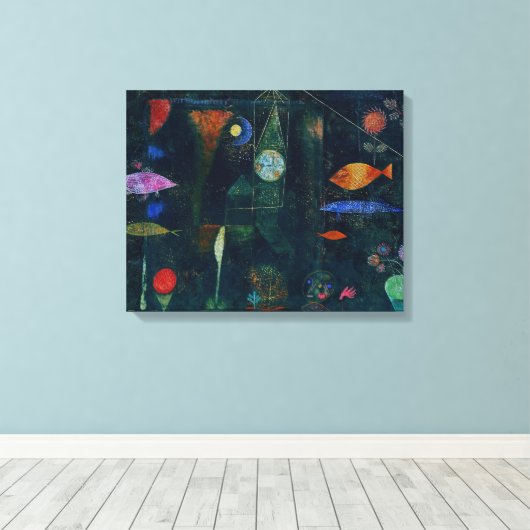 Paul Klee Fish Magic Abstract schilderen Grafisch Canvas Afdruk (Insitu (Houten vloer))
